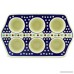 Polish Pottery 14-inch Muffin Pan (Mosquito Theme) + Certificate of Authenticity - B00DBCYRDK